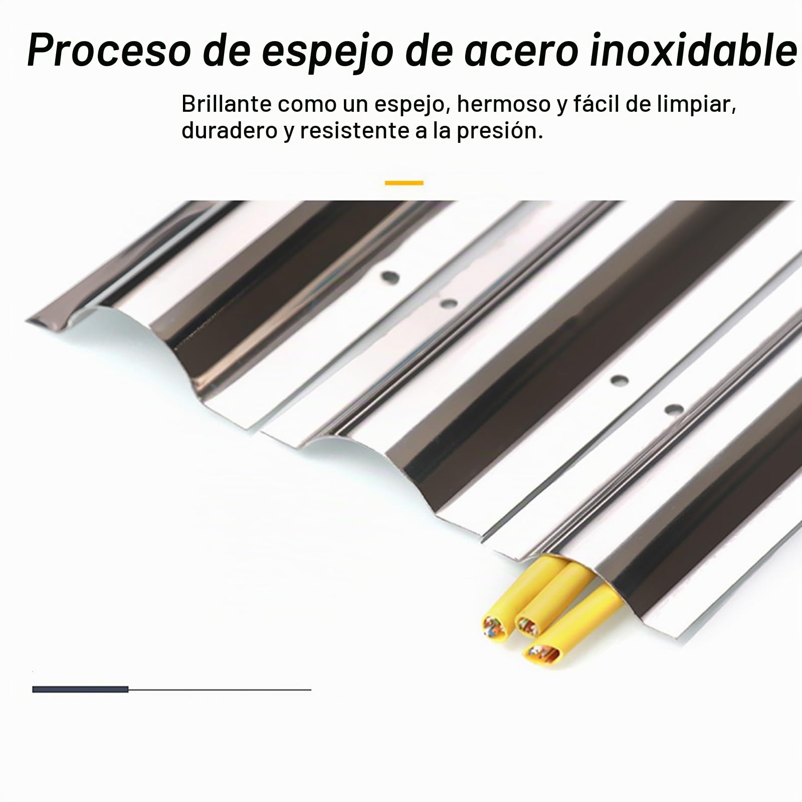 Protector Cable, Canaletas para Cables para Pintar Canaleta, Canaleta Cables Suelo de Acero Inoxidable, Protector de Cable(100 * 10 * 2.6cm/39 * 4 * 1in)