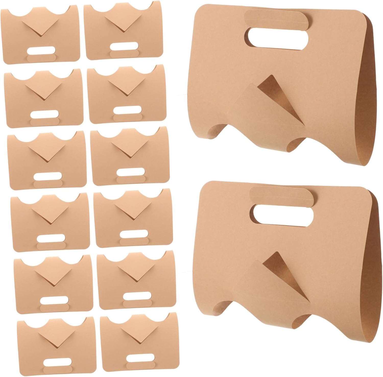 Cabilock 50pcs Milk Tea Stand Cup Holder Coffee Cup Carrier Tray Coffee Holder Holders Beverages Drinks Takeout Drink Holder Drink Carrier with Handle Takeout Drink Carrier Paper