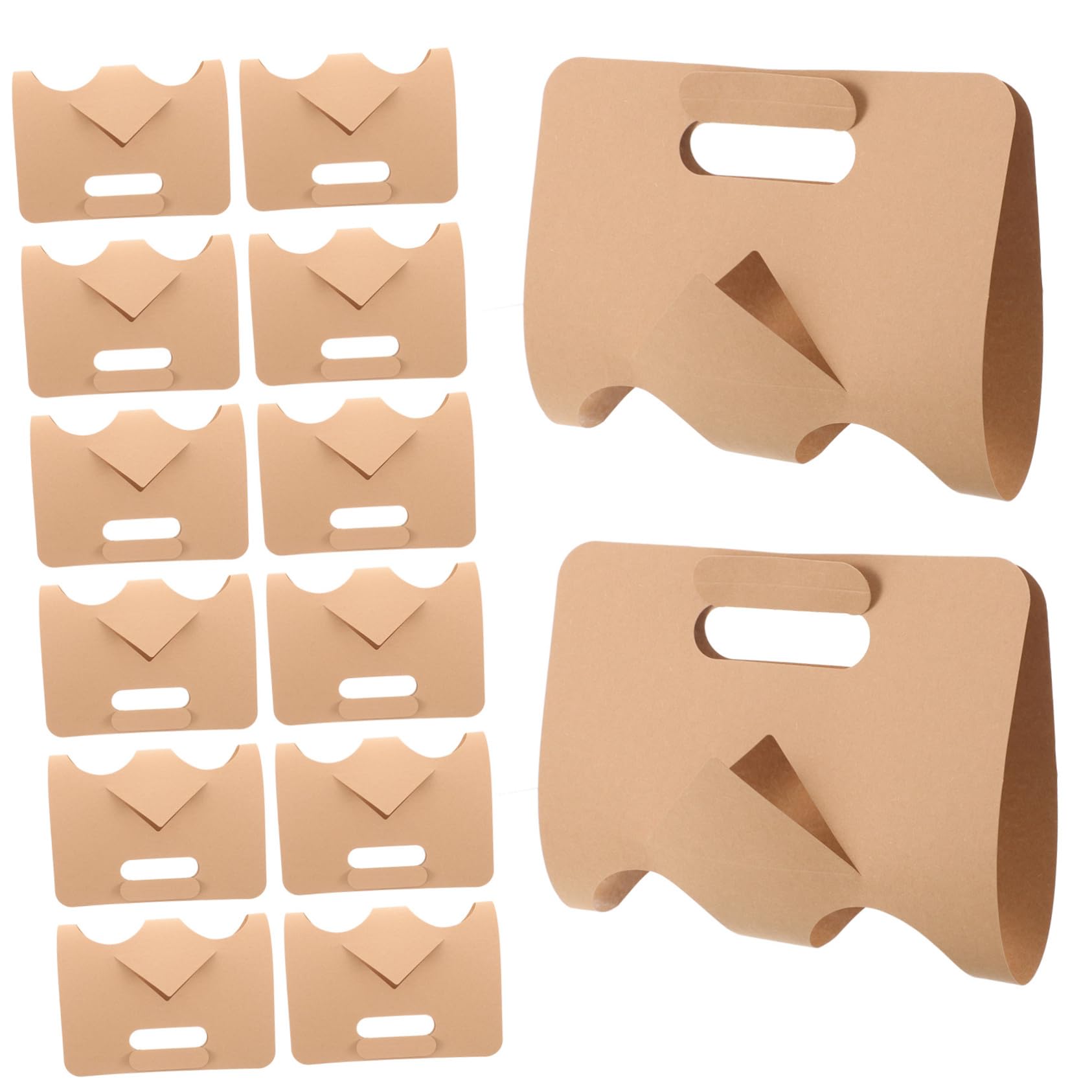 Cabilock 50pcs Milk Tea Stand Cup Holder Coffee Cup Carrier Tray Coffee Holder Holders Beverages Drinks Takeout Drink Holder Drink Carrier with Handle Takeout Drink Carrier Paper