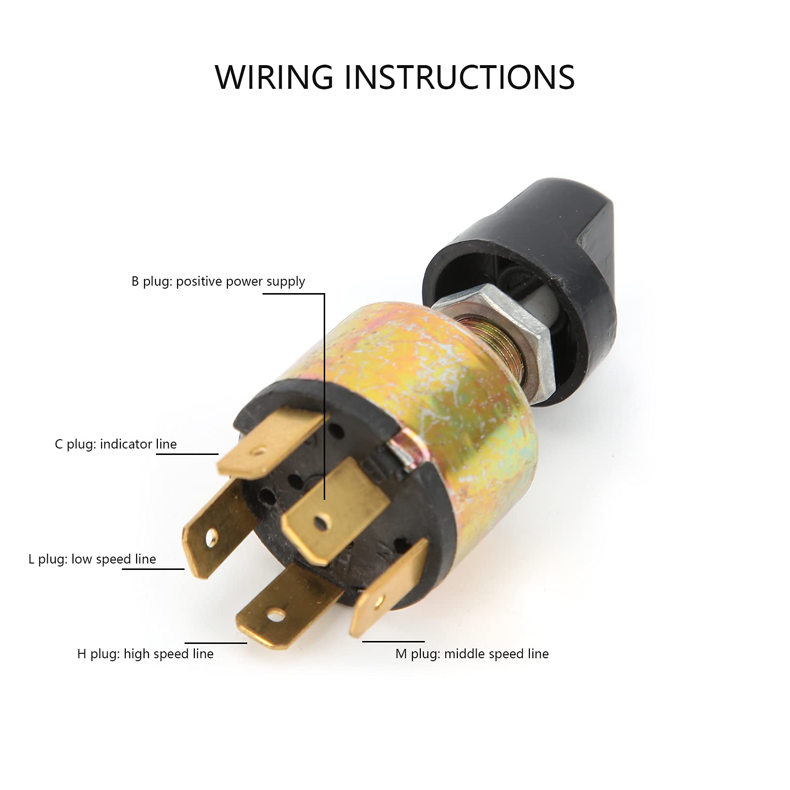 Interrupteur Ventilateur Climatisation Voiture, 12V 24V Interrupteur de Ventilateur à 3 Vitesses, Bouton de Rotation en Plastique pour Voiture Camion