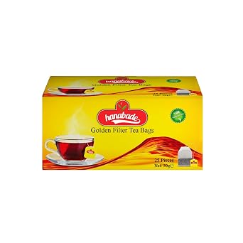 Hanabade Altn Suzen Turkish Black Tea Bags Individually Wrapped Cup Brew Tea, Bright Red Color, Strong Loose Leaf Flavor, 25 Count 50g / 1.76 oz