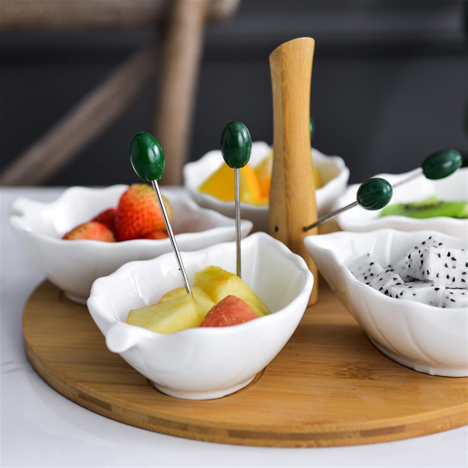 Ciotoline da Snack Ciotole for salse con vassoio da portata Piatto for frutta divisa in ceramica Piatto combinato for frutta secca Ciotola for salsa intinta Piatto for snack for la casa Piatti Snack C