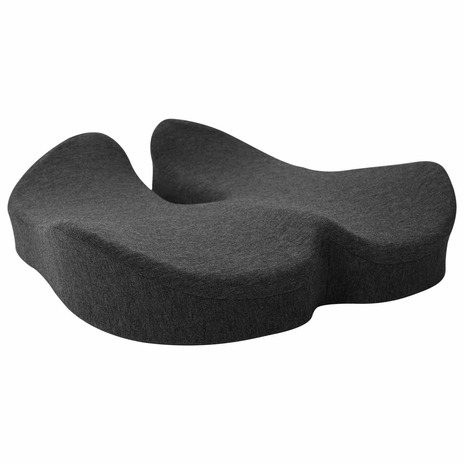 Cuscino Seduta Ergonomico in Memory Foam Grigio Scuro 48x42 cm | Supporto ergonomico per sedia da ufficio, soggiorno o camera, con fodera in cotone traspirante e rimovibile.