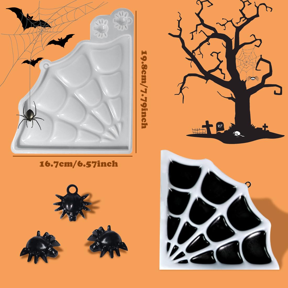 オニオオハシ　レジンヘアゴム　ハロウィン　蜘蛛 ハロウィン ヘアゴム レジン 髪飾り キッズヘアゴム ハンドメイド