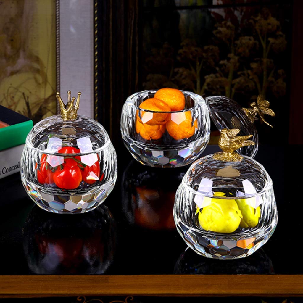 Küchenglas-Set zur Lebensmittelaufbewahrung, Kristalldiamant-Tierglas mit Kristalldeckel, geeignet als Bonbonschale, dekoratives Bonbonglas, Teekanne, Vorratsgläser