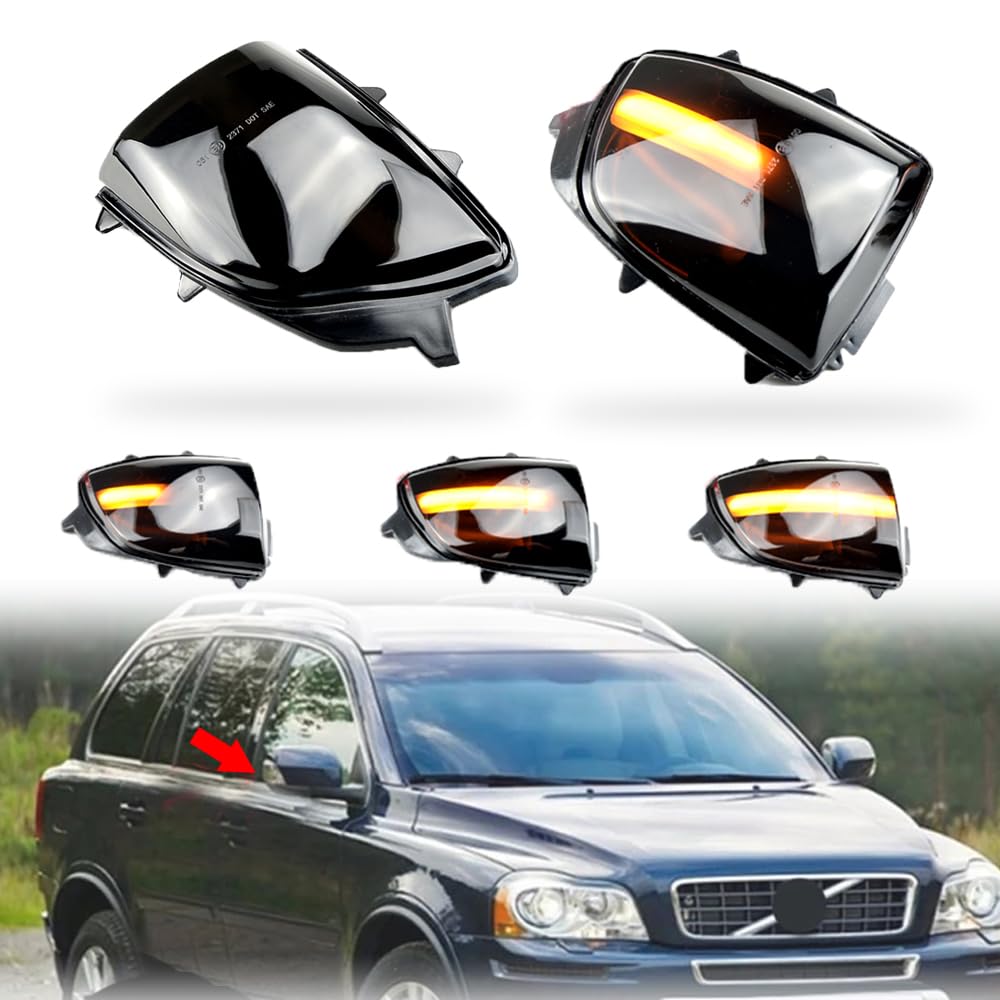 1 para bocznych lusterek bocznych z dynamicznym kierunkowskazem LED kompatybilnych z VO-LVO XC70 XC90 XC70 2007-2014