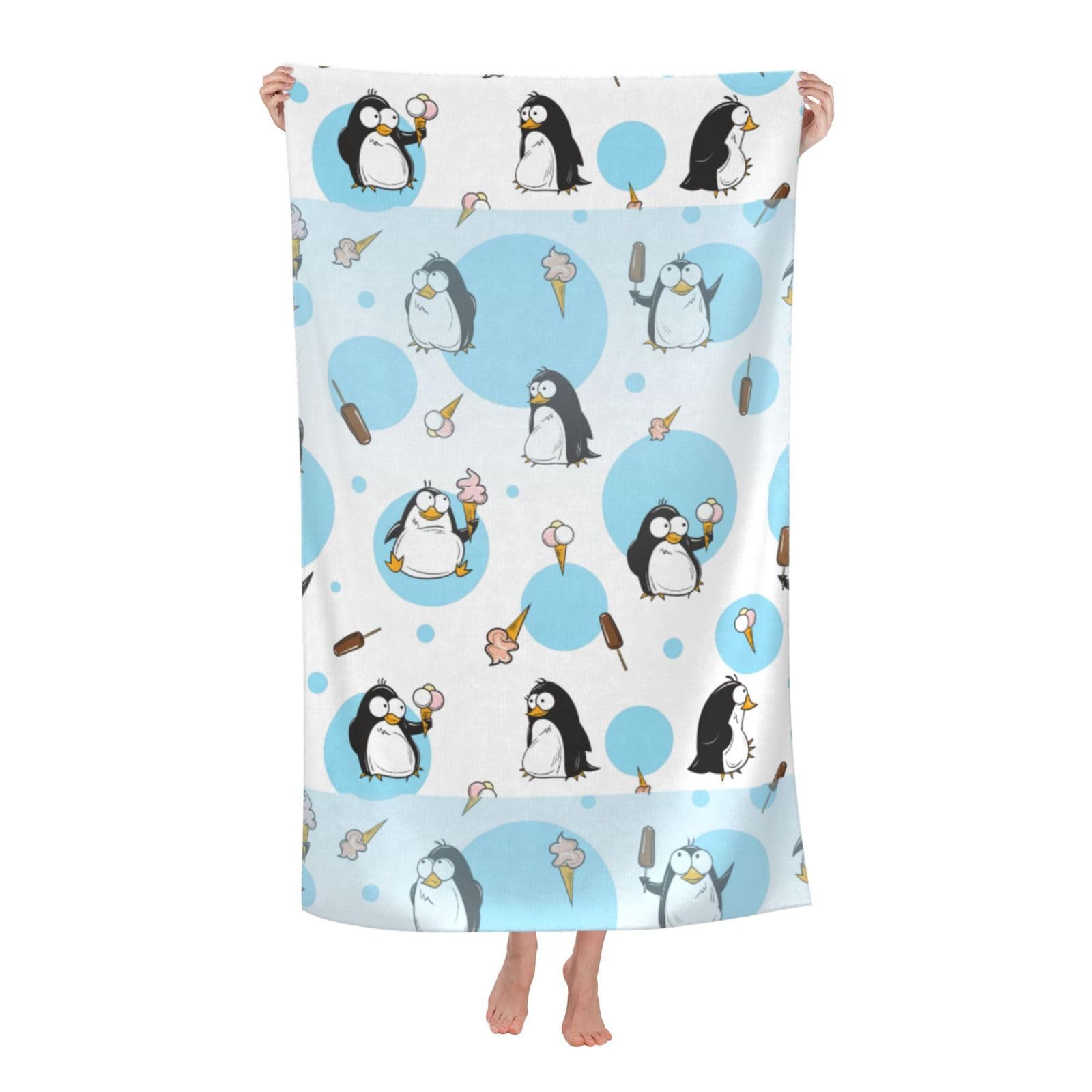 Cbaaghh Cute Penguins Print Adult Beach Towels,Beach & Pool Towel,Beach Towels,Towels For Camping