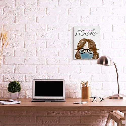 Miniatura 2 de Stupell Industries Heroes Wear Masks Doctor Nurse Healthcare Quote - Arte de pared diseñado por Anna Quach, 16 x 20 pulgadas, lienzo