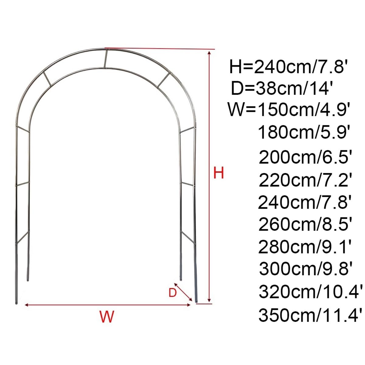 Odporny na warunki atmosferyczne parasol ogrodowy ze stali nierdzewnej – dostępny w rozmiarach 120 cm, 150 cm, 180 cm, 200 cm, 240 cm, 350 cm, do ogrodu, na patio