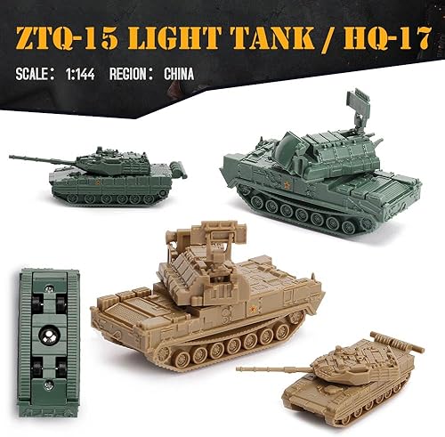 Miniatura 3 de ViiKONDO 1/144 Escala Tanque de Juguete Modelo Kit Vehículo Militar China HQ-17 vs ZTQ-15 Tipo Ejército Asamblea Mesa Wargame Diorama Hobby Building