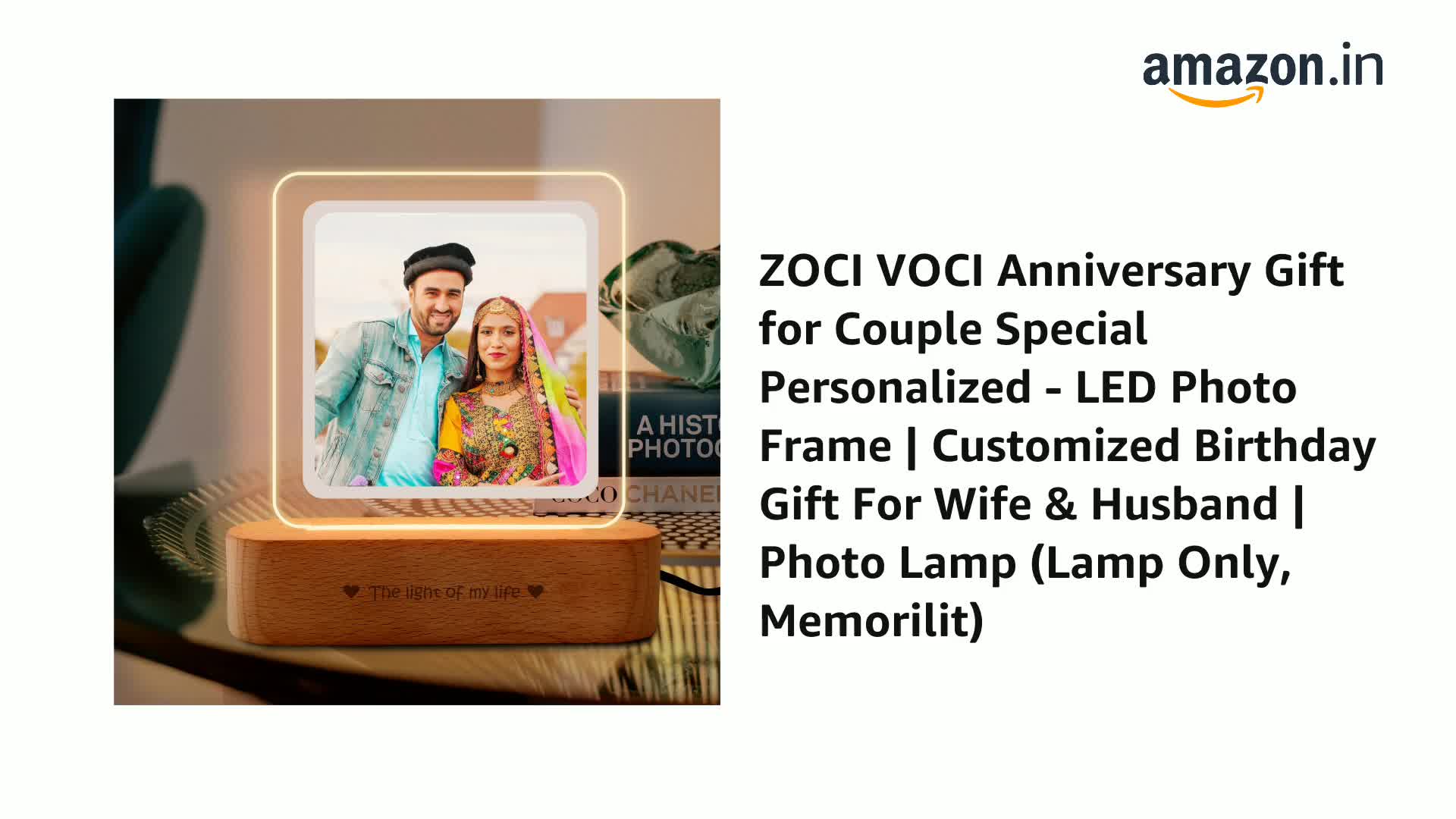 Buy ZOCI VOCI Personalized Valentine Gift for Couple - LED Photo