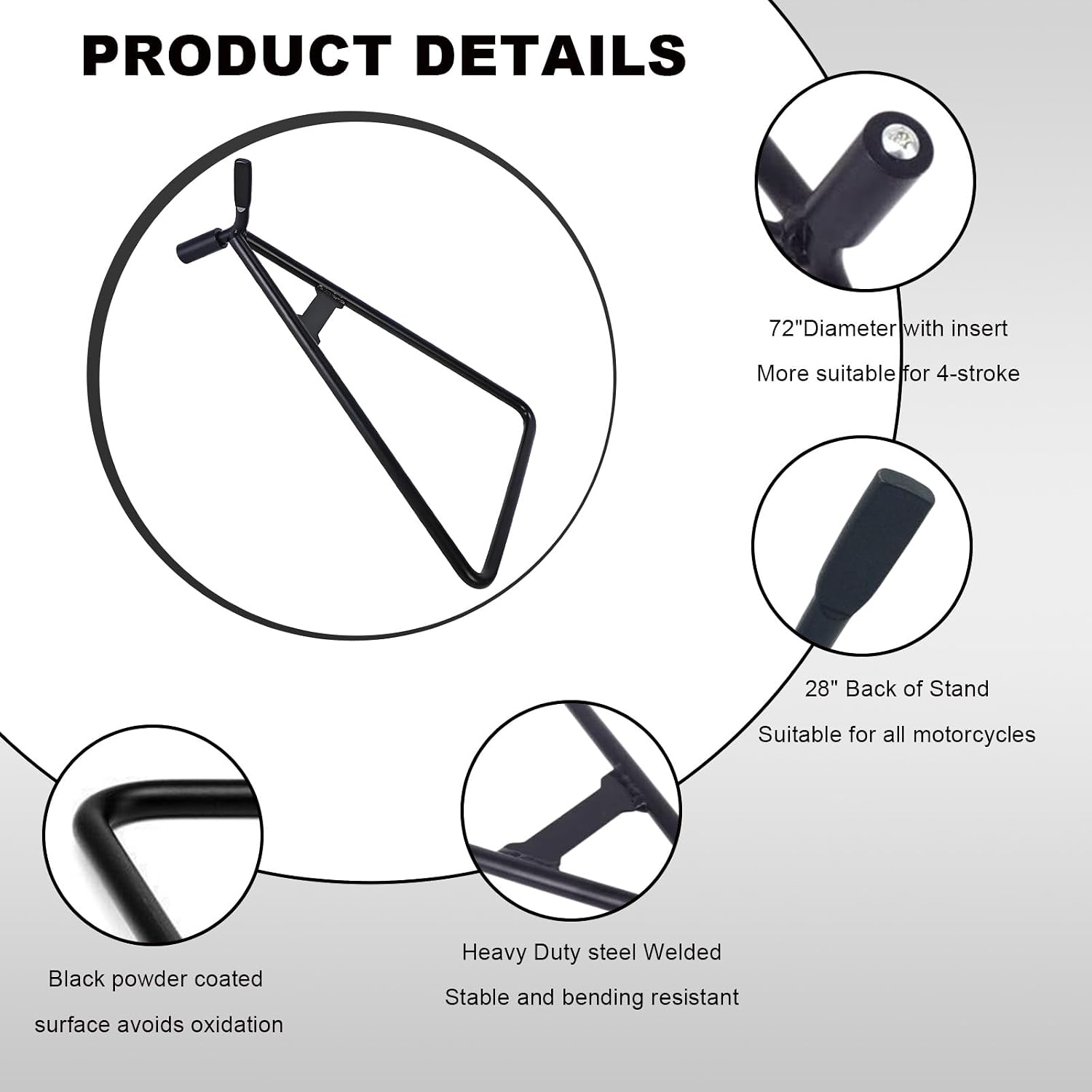 KVAEY Motorcycle Triangle Stand, Heavy Duty Dirt Bike Triangle Kickstand Side Stand, Universal Rustproof Motorcycle Triangle Kickstand for Rear Wheel, Motorcycle Accessories