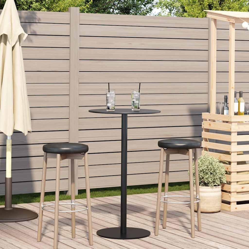 Hothingwell Czarny okrągły stół ogrodowy Ø60x105 cm ze stali malowanej proszkowo, wytrzymały i stabilny do codziennego użytku na zewnątrz, nowoczesny design na kawę lub aperitif z rodziną lub