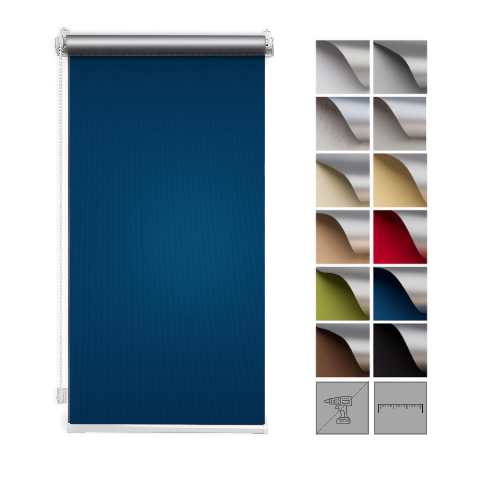 Zero Home - Store Thermique à Enroulement sans Percage, Réflexion Maximale de Lumière, Economie d'énergie, Fabriqué dans L'ue, Occultant 90x220 cm Blau
