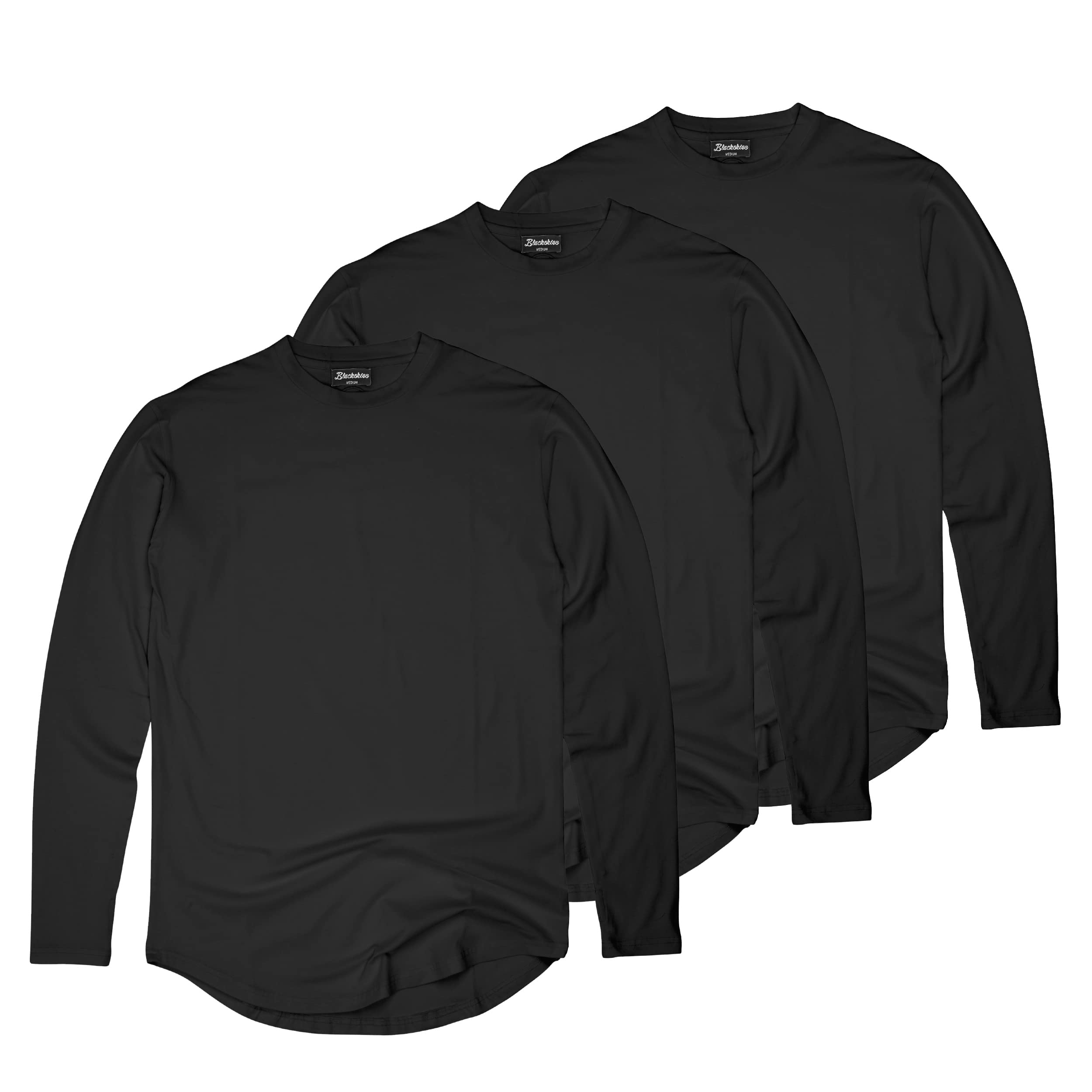 Blackskies Okrągła koszulka z długim rękawem | długa koszulka oversize, moda basic, długi rękaw, męska koszulka z długim rękawem, różne kolory