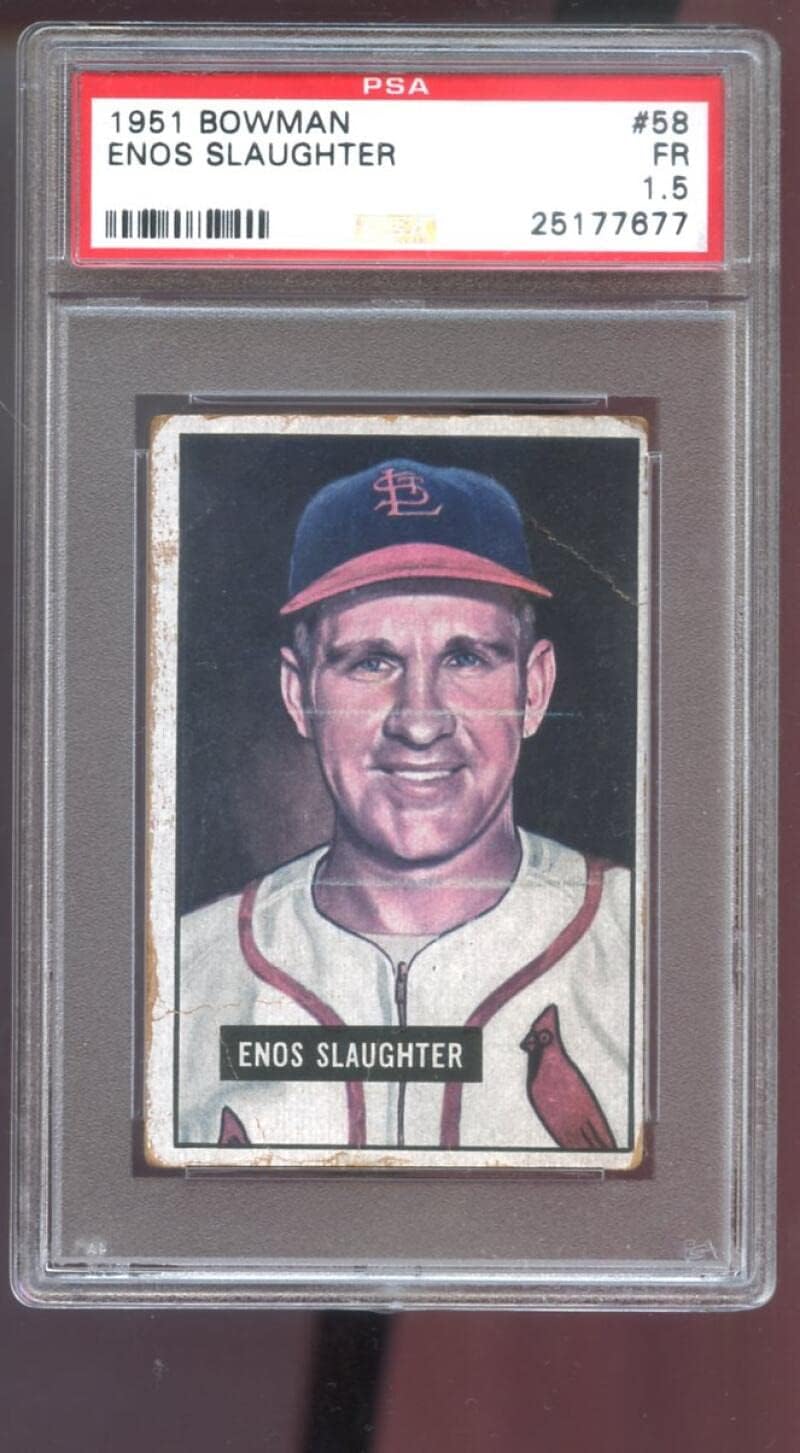 1951 Bowman #58 Enos Slaughter PSA 1.5 Graded Baseball Card St. Louis Cardinals