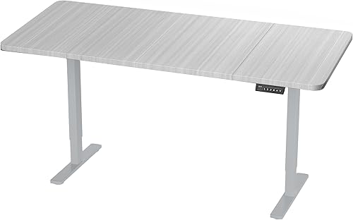 Vista 212 de VIVO DESK-KIT-1W6G - Escritorio eléctrico de pie de 60 x 24 pulgadas, ajuste de altura de memoria, serie 1B, parte superior de nogal oscuro de una