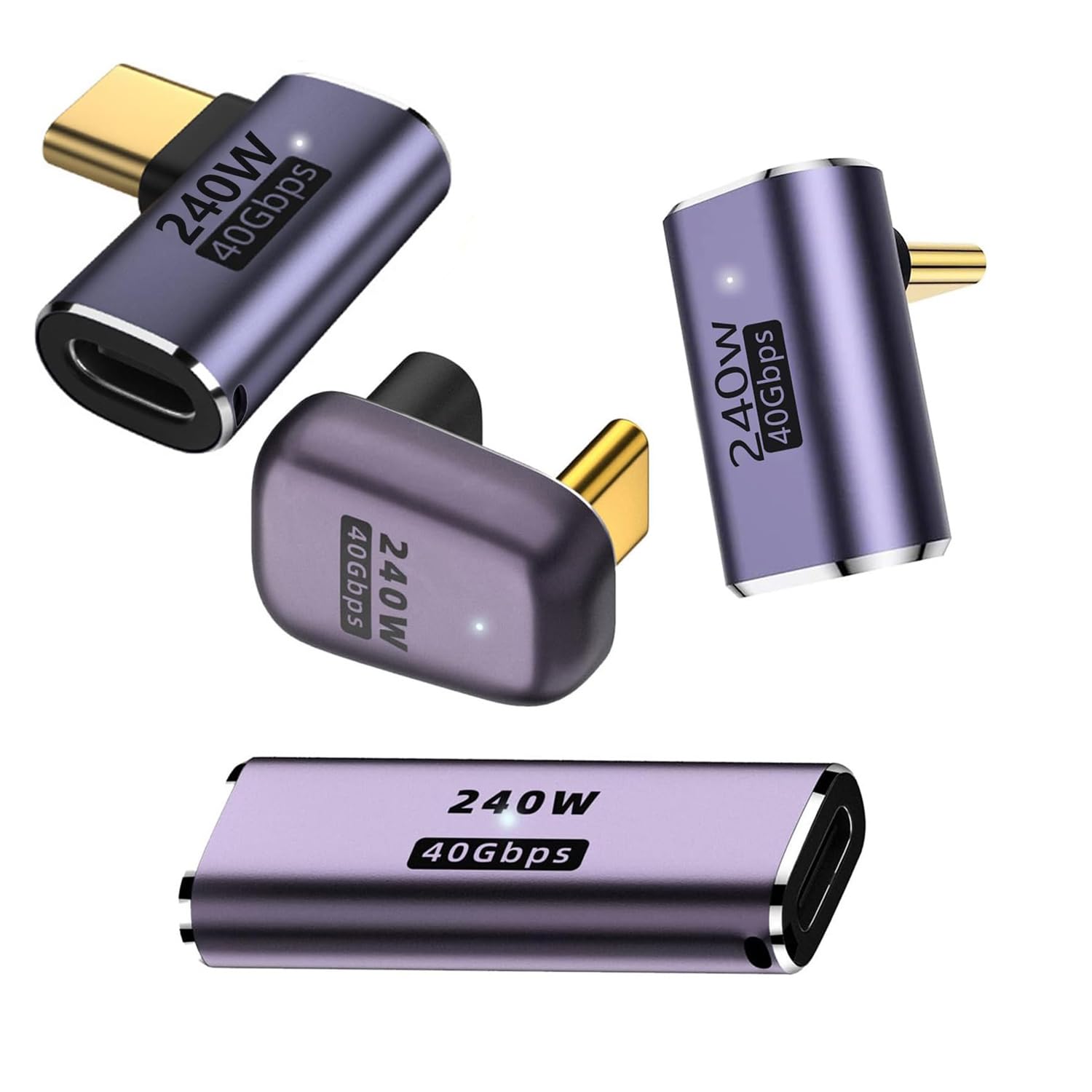 Adattatore USB C A U 40 Gbps 180° – Prolunga Maschio-femmina, PD 100W, 8K 60Hz, Per Laptop, Tablet, Dispositivi Type-C