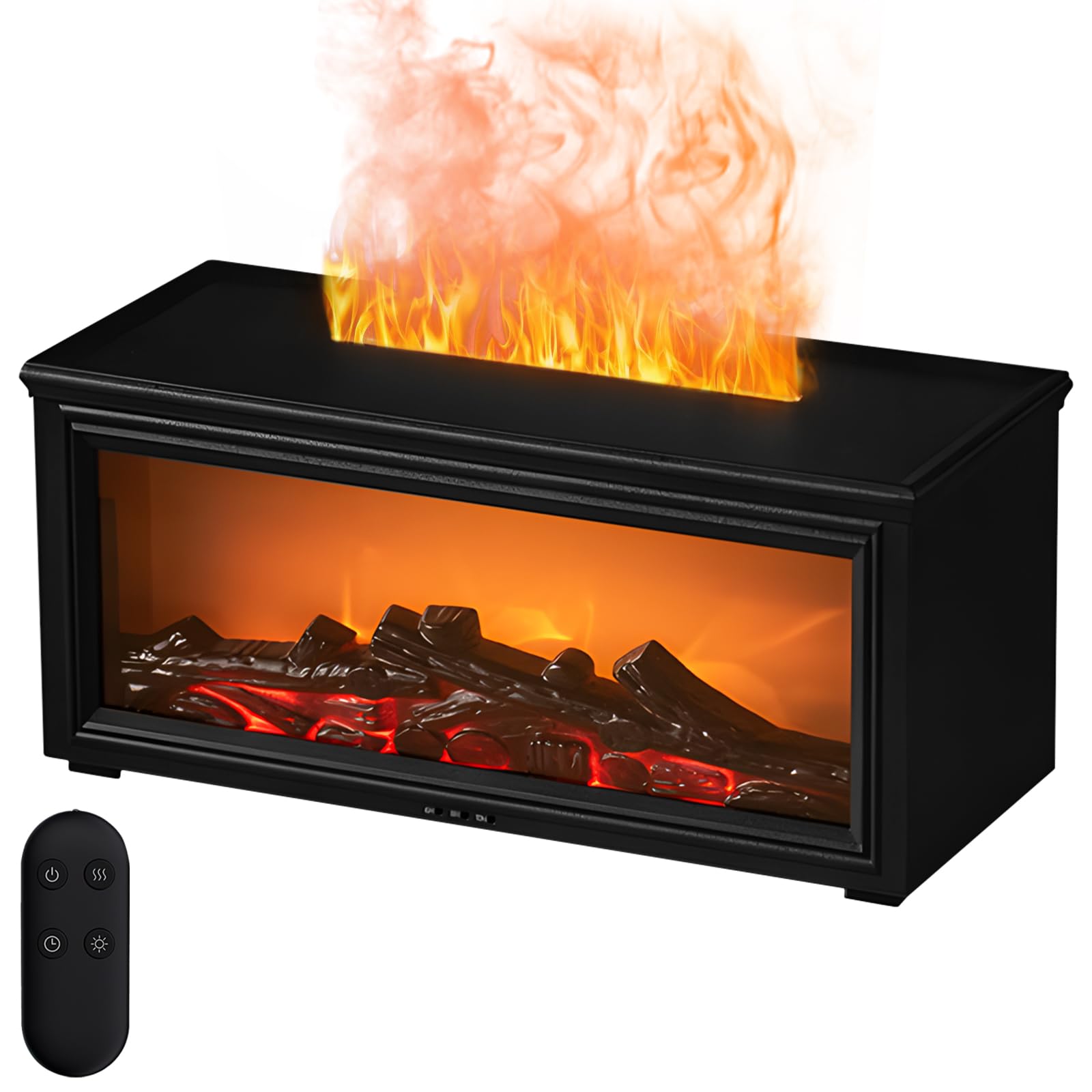 Fireplace Essential Oil Diffuser with Remote Control, 7 Colours Flame Aromatherapy Diffuse...