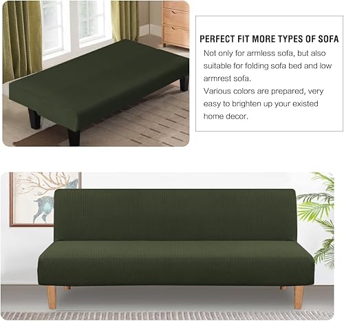 Vista 111 de H.VERSAILTEX - Funda elástica para sofá o cama, licra de alto elastano, lavable a máquina, tela Jacquard para sofá, futón Chocolate