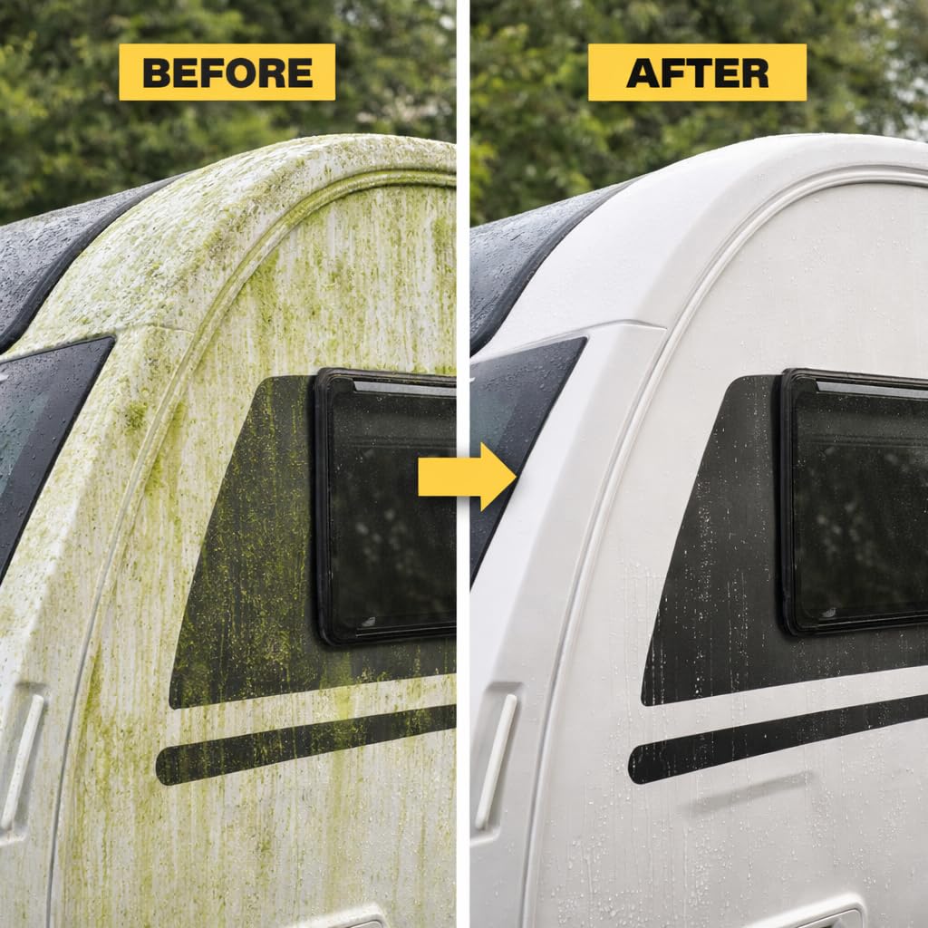 Concentrated Caravan Cleaning Kit with Pump Handheld Sprayer – Stage 1 Pre Wash Cleaner & Stage 2 Super Carnauba Wax Shampoo, Exterior Cleaning for Caravans & Motorhomes(2L Stage 1/Stage 2 + Sprayer) — view 3
