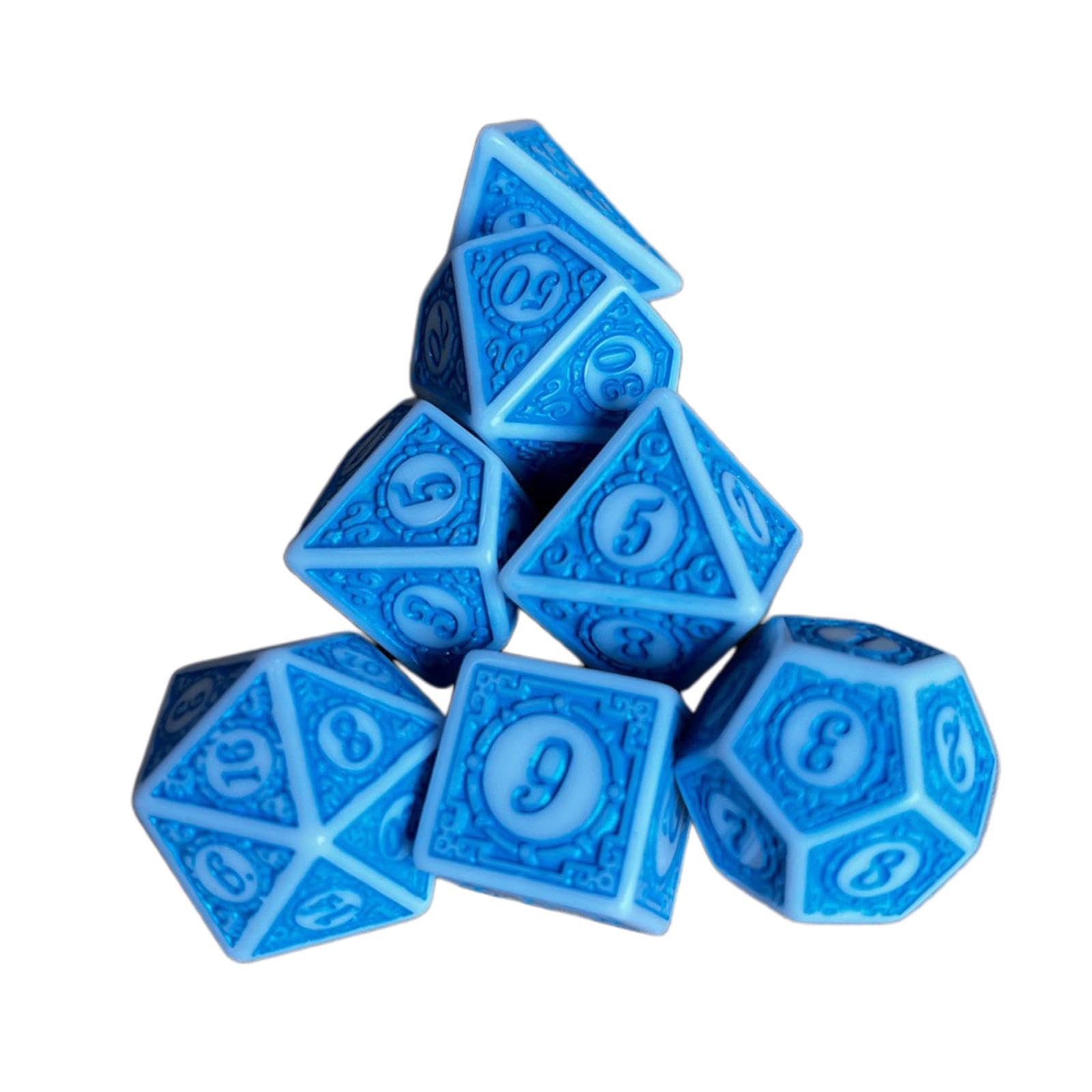 Club Bollywood®7 Pieces Acrylic Dices D4-d20 Polyhedral Dices Set for Board Game Card Games White|Toys & Hobbies | Games |1 Set/ 7 Polyhedral Dices