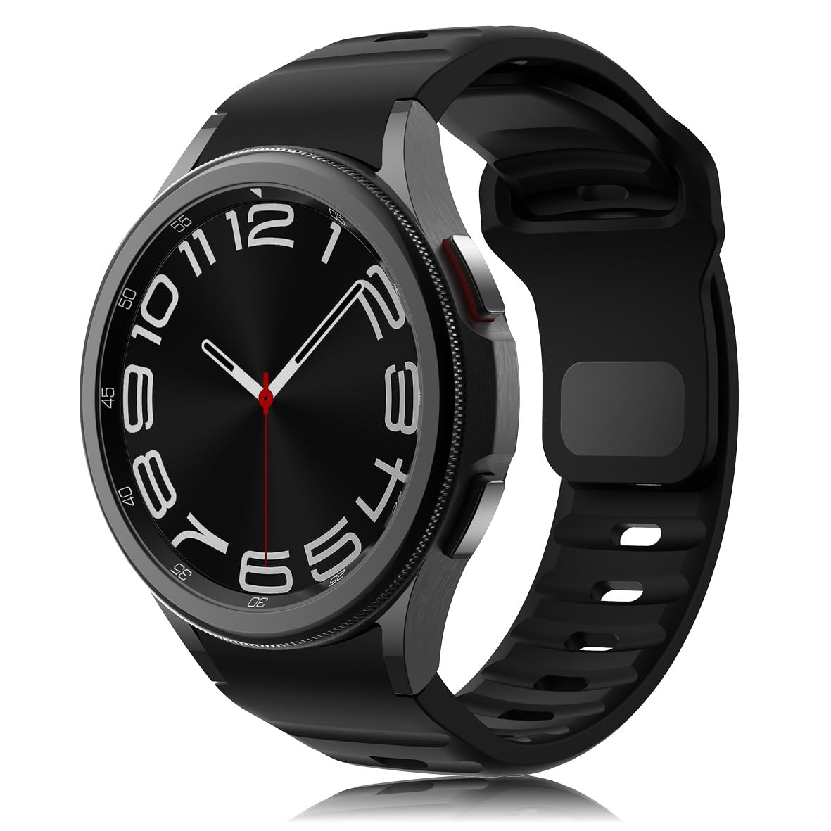 Rugged No Gap Band for Samsung Galaxy Watch Band 7 FE 6 5 4 44mm 40mm/Galaxy Watch 6 Classic Bands 47mm 43mm/Watch 5 Pro 45mm/Watch 4 Classic 46mm 42mm, Silicone Wristband Sport Strap Men Women