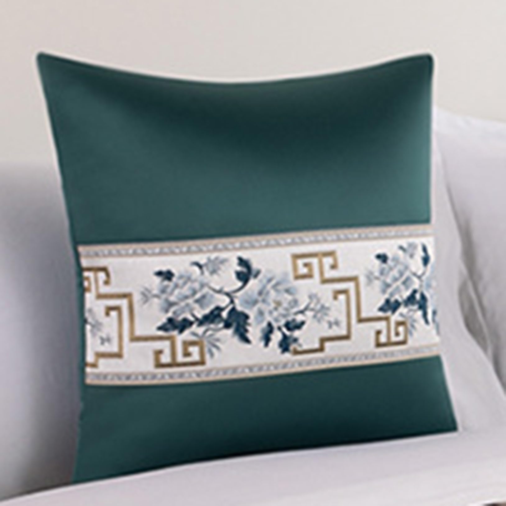 Chemin de lit de style chinois pour lit king size et taie oreiller incluse