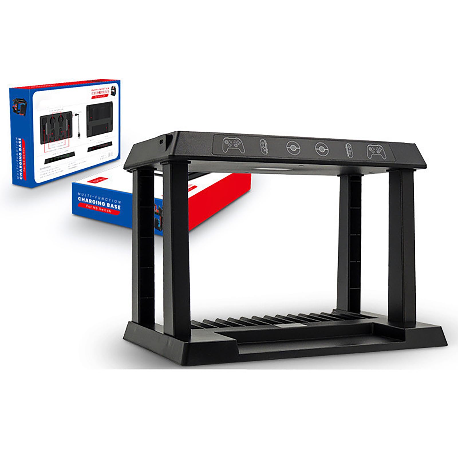 Stazione di ricarica portatile Supporto per organizer portatile Stand Controller Stand con Slot di archiviazione per disco per controller di gioco