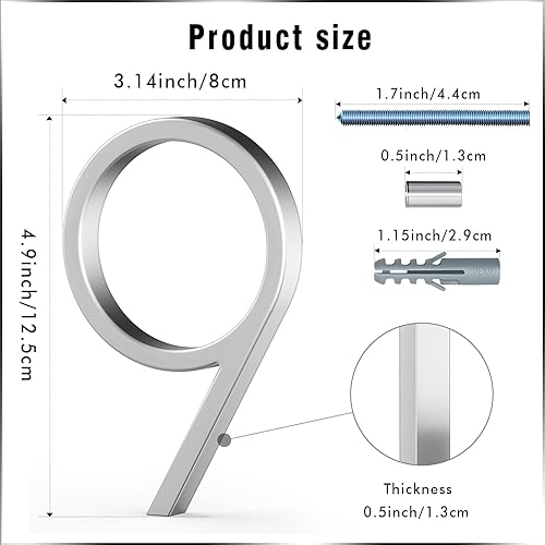 Miniatura 86 de VONDERSO - Letrero de dirección flotante de 5 pulgadas para exteriores de metal negro moderno para patio, calle y buzón, números de dirección Negro 1