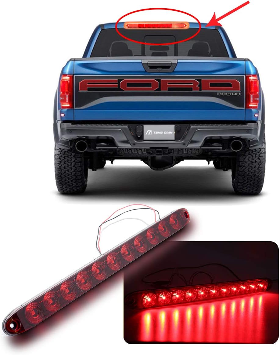 MASO Universal Car LED Third Brake Light High Mount Rear 11 LED Stop Lights Red Color Tail Lamp