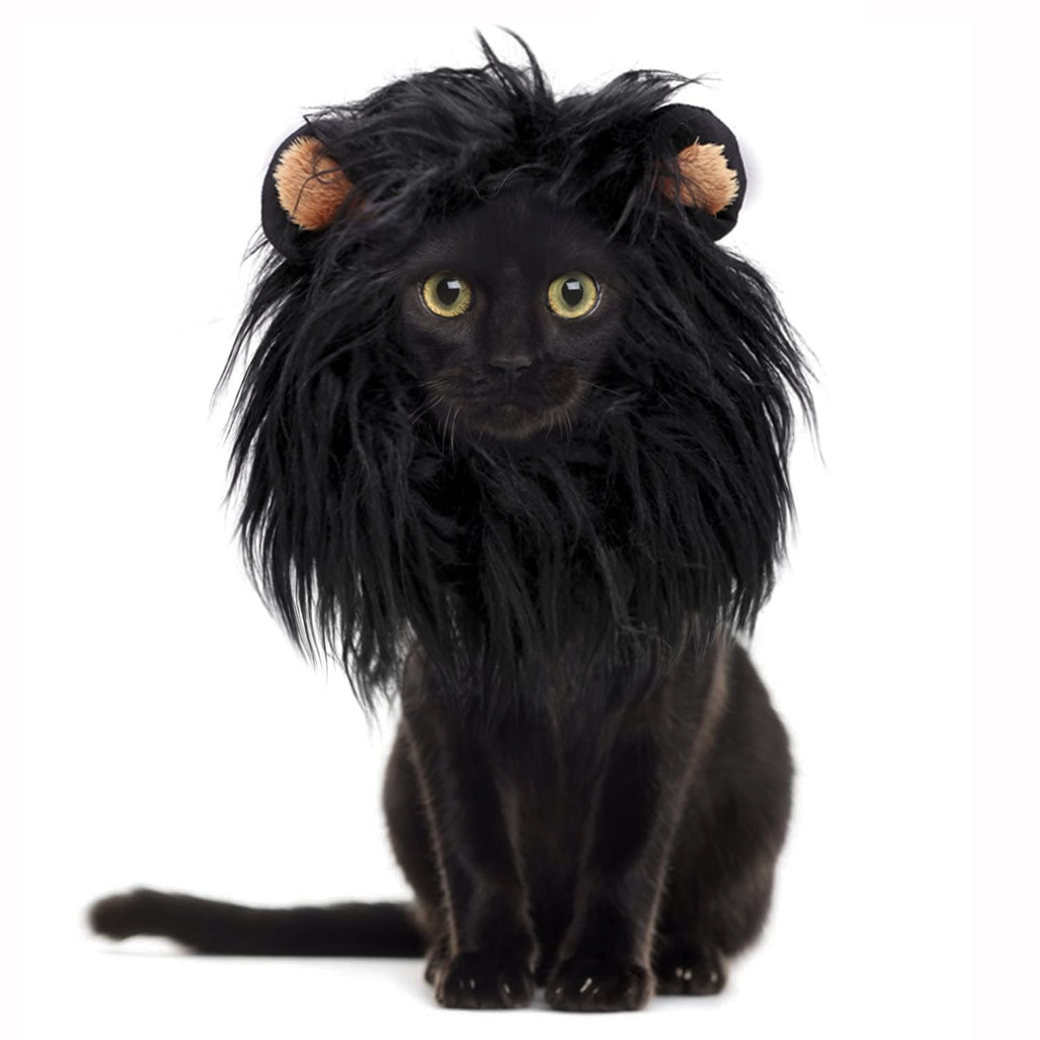 Lion Mane Wig for Cats and Dogs, Funny Pet Cat Costumes for Halloween Christmas, Furry Pet Clothing Accessories