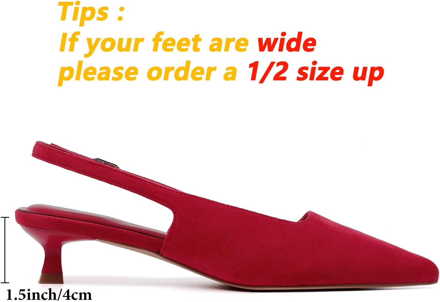Mostrin Kitten Heels for Women Pointed Closed Toe Heels Low Pumps Shoes for Party Work Office - Image 5