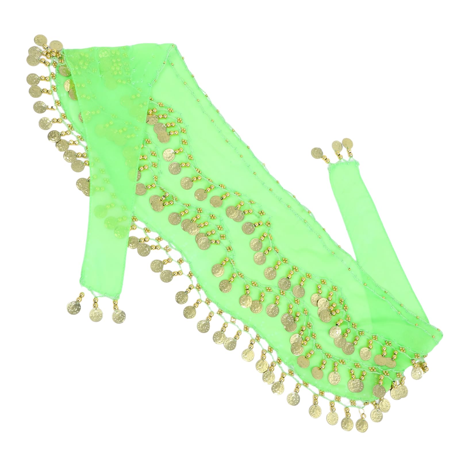 Totority Chiffon Scarf with Coins Sky Blue Row Wrap Belt for Dance Classes Festivals and Costumes Durable Design for Enhanced Movement