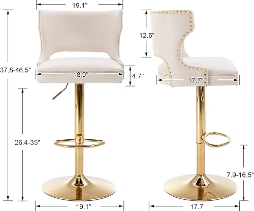 Miniatura 2 de CIMOTA Juego de 2 taburetes de bar giratorios de 30 pulgadas de altura con respaldo, taburetes de mostrador de granja con patas de madera para isla