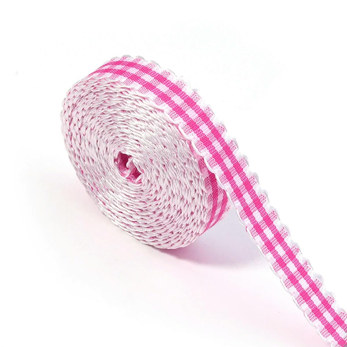 CIVIOOH 5Yards 10mm Plaid Cotton Ribbon Wedding Decoration DIY Sewing Fabric Handmade Bow Ribbons Gift Packaging