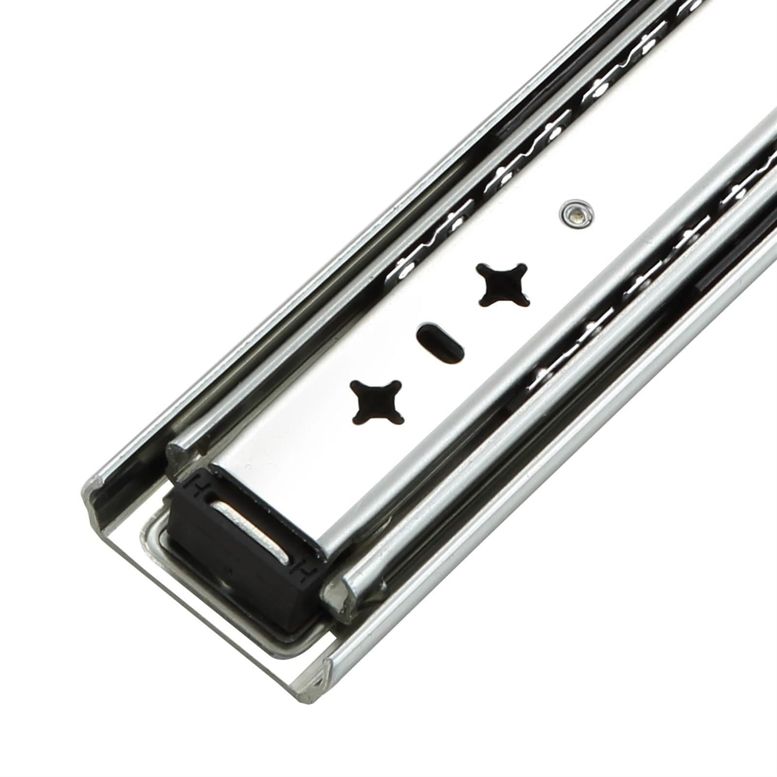 Drawer Runners 53mm Heavy Duty Drawer Slide with Lock-in and Lock-Out,10-60in 3-Fold Guide Rail,256LBS Full Extension Ball Bearing(No Lock,26inch(650mm))