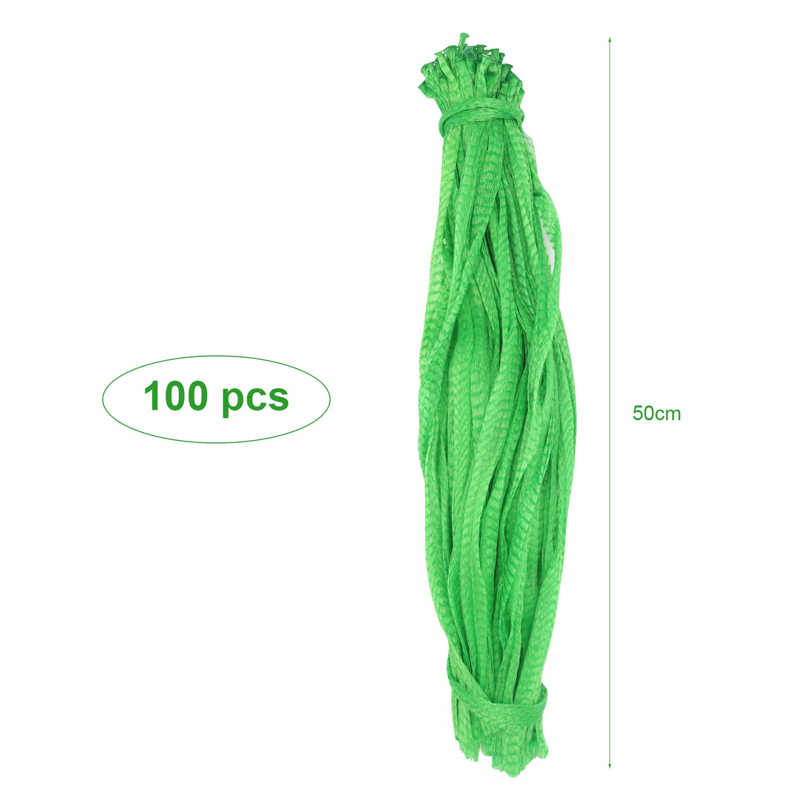 Lot de 100 sacs en filet réutilisables pour ranger les œufs, fruits et noix, vert