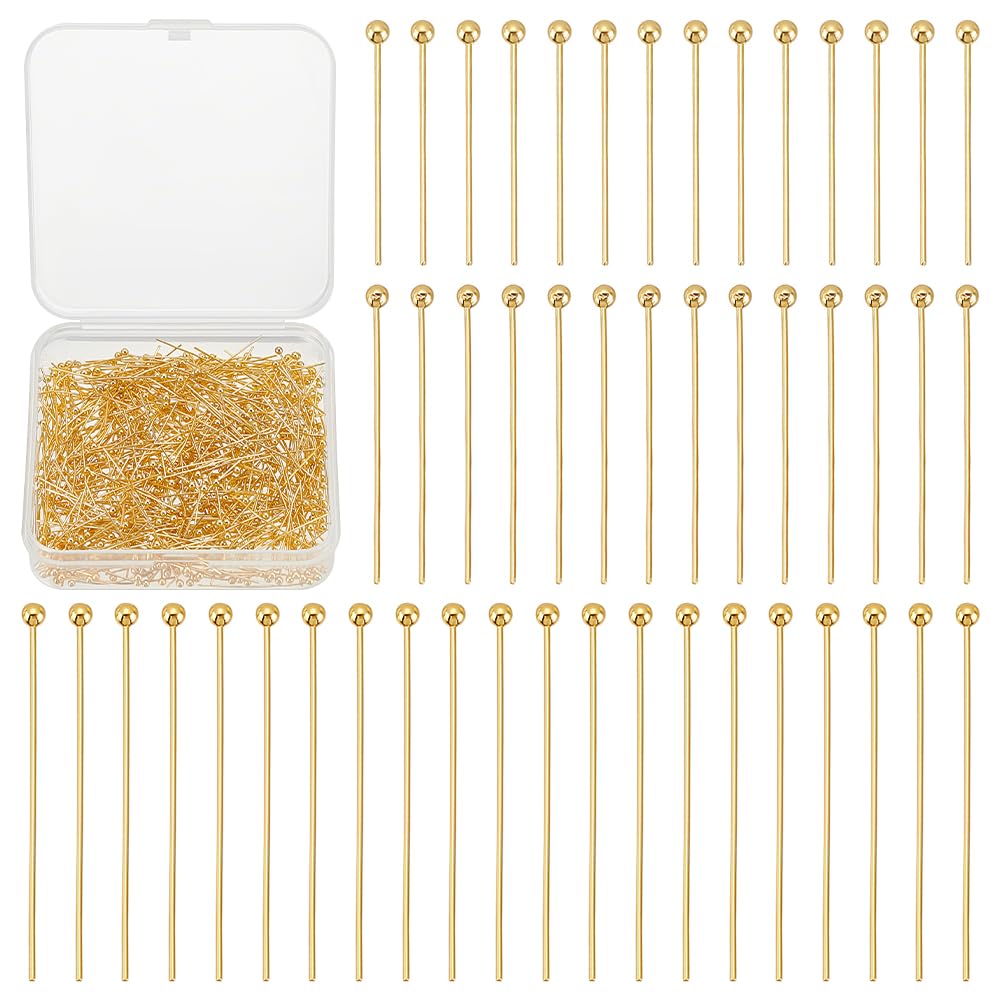 Épingles à tête pour bijoux UNICRAFTALE plaqué or 18k en lot de 600 pièces