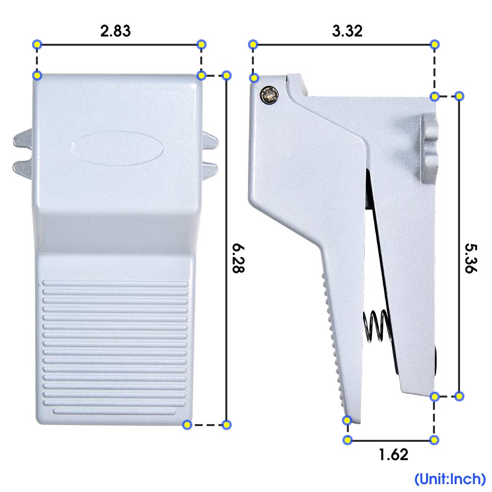 Tailonz Pneumatic Kit de valve pneumatique à pédale NPT 6,35 mm 5 voies 2 positions en caoutchouc antidérapant Contrôle de pression 4F210-08 avec raccords pneumatiques de 6 mm