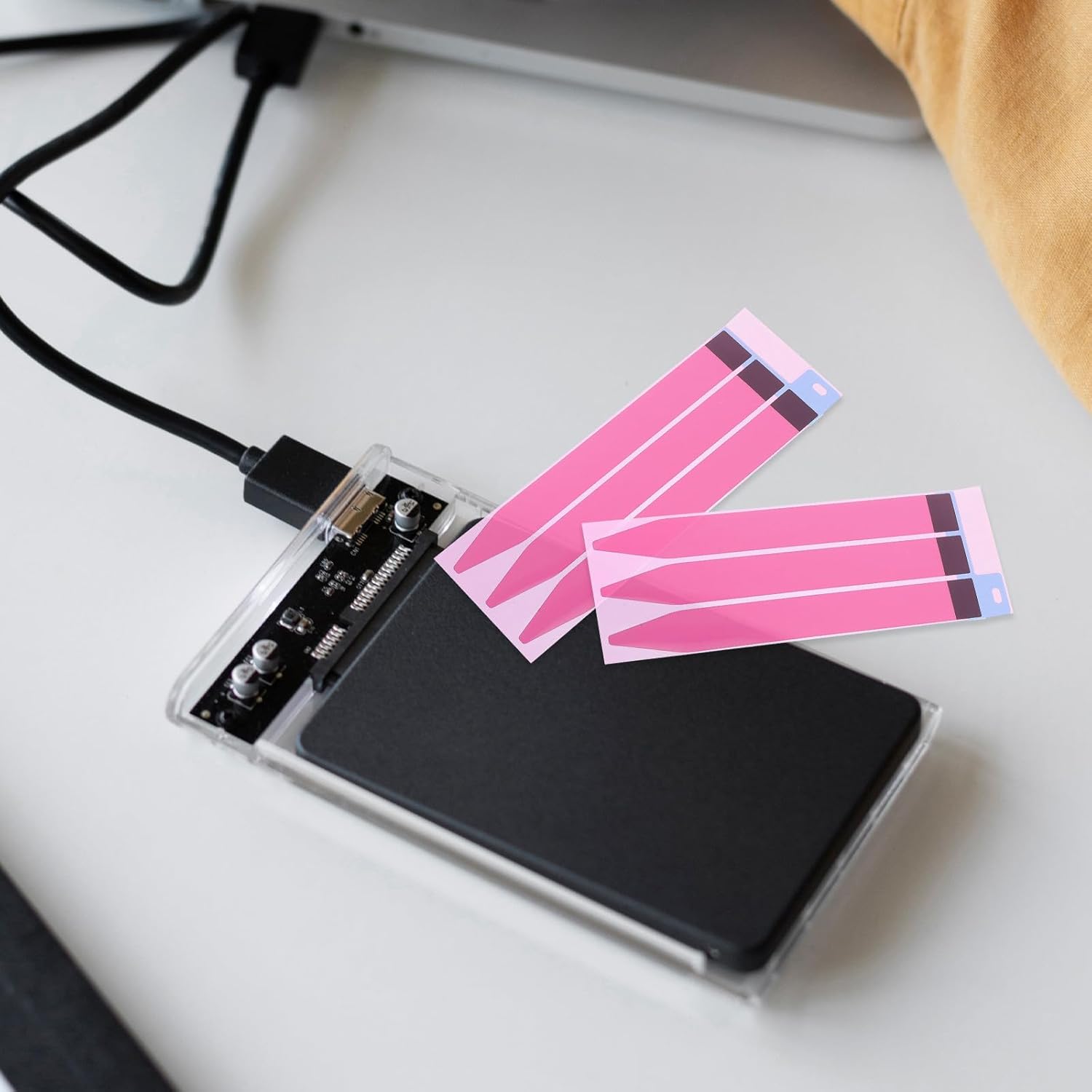 8 Sheets Battery Adhesive Strips Tape Double-Sided Phone Battery Replacement Stickers Traceless Red Film for Secure Attachment