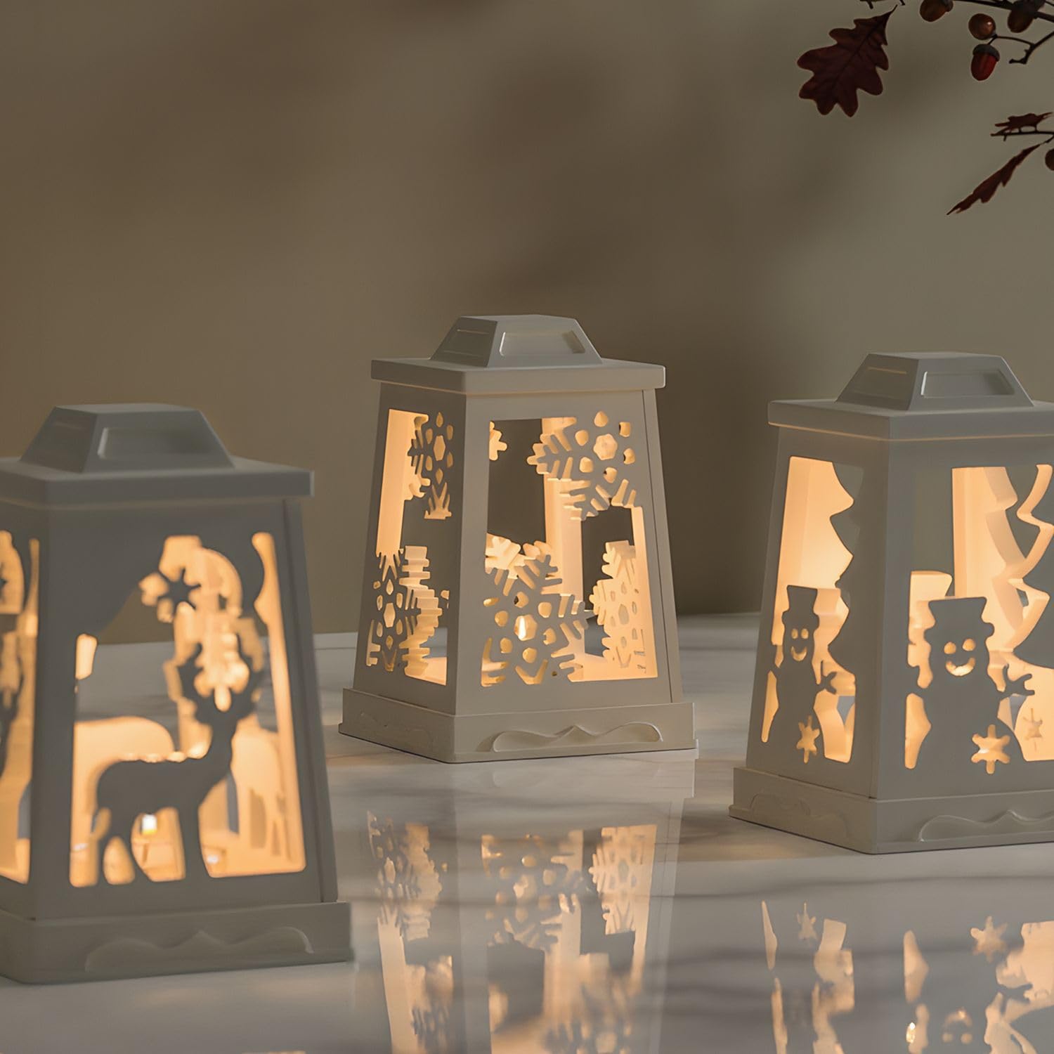 Silikonform Weihnachten Laterne – 8-teiliges Set Mit Rentier & Schneemann Motiven