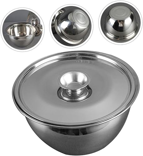 Miniatura 7 de HOMSFOU 1 juego de bandeja de aceite con tapa para cocina, cuencos, mezcladores, tarros de vidrio con tapas, cuencos de mezcla profunda, lata de