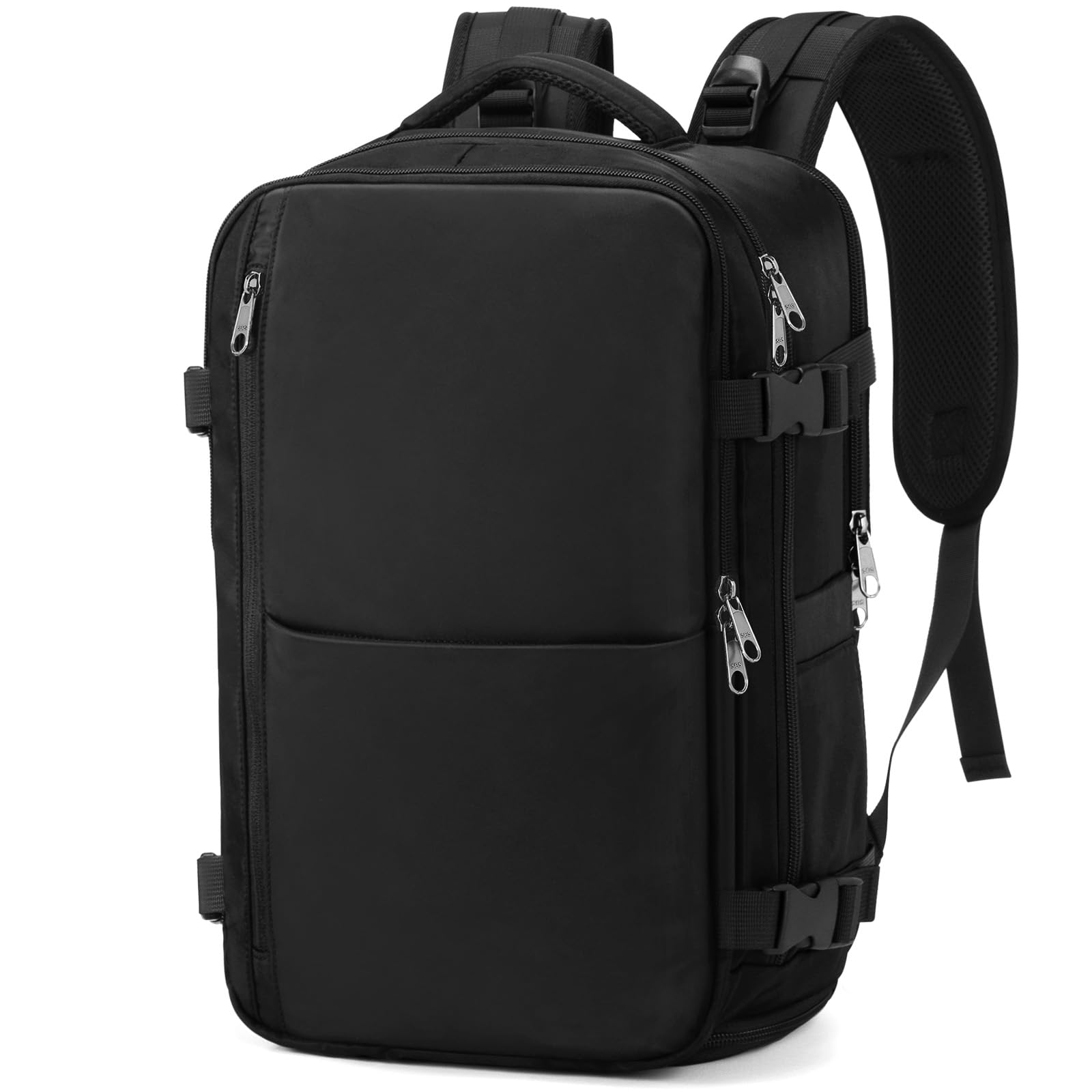 Samfolk Handgepäck Rucksack Ryanair Handgepäck 40x20x25 Travel Backpack 13 Taschen Carry On Bag Cabin Bags mit separater Schuhtasche Tragetasche Hand Luggage Backpack, 20L (Mattschwarz, 40x20x25)