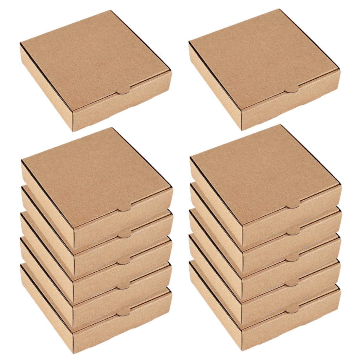 Gatuida 12 Pezzi Scatole per Pizza in Cartone Ondulato Leggero e Facile da Montare, Contenitori per Conservazione e Asporto di Mini Pizza per Feste e Regali