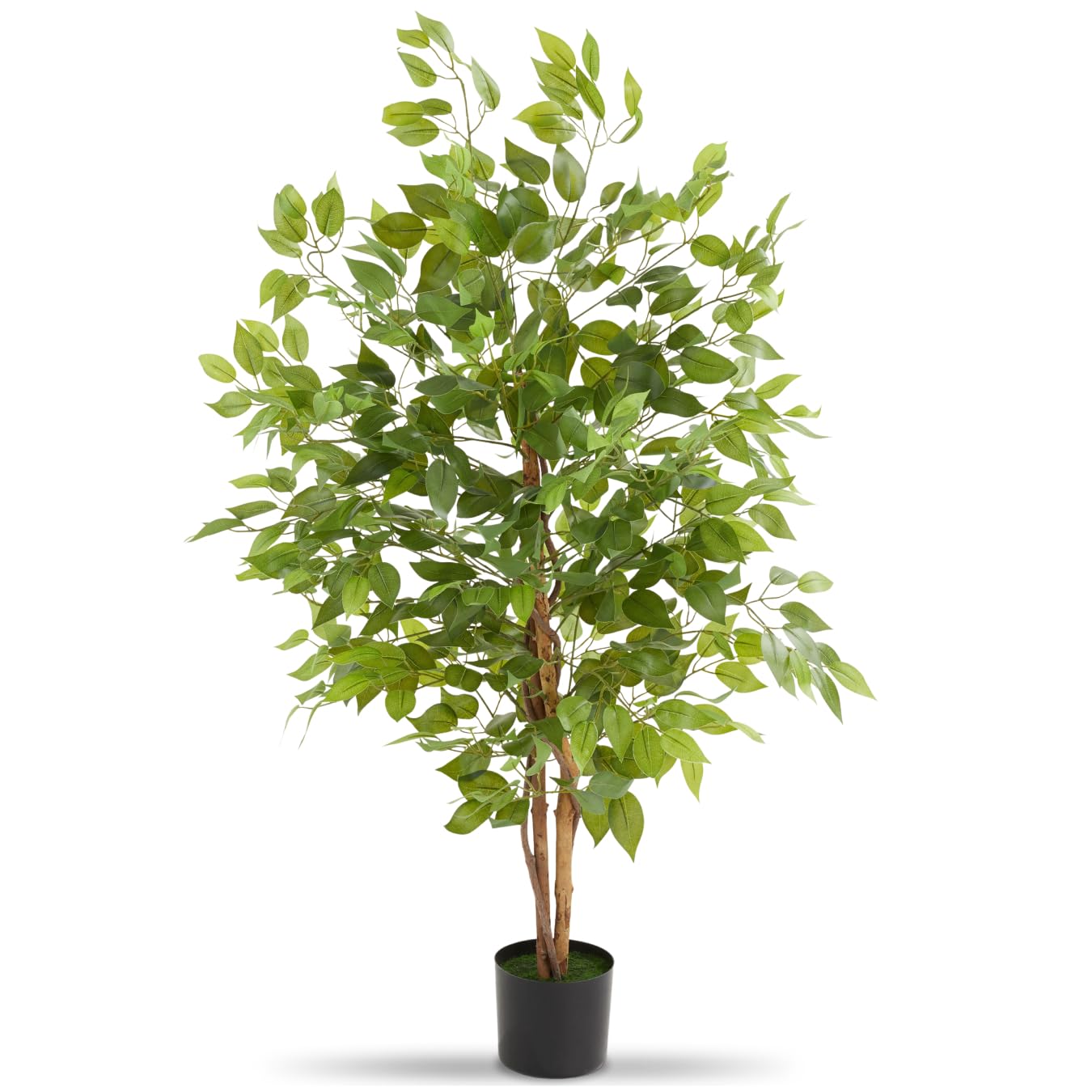 tectake® Plante Artificielle Ficus Artificiel 120cm Fausse Plante Interieur Arbre Vert Arbre Artificiel Décoration Maison idéal pour Décoration Salon Chambre Cuisine Dressing Chambre Enfant Bureau