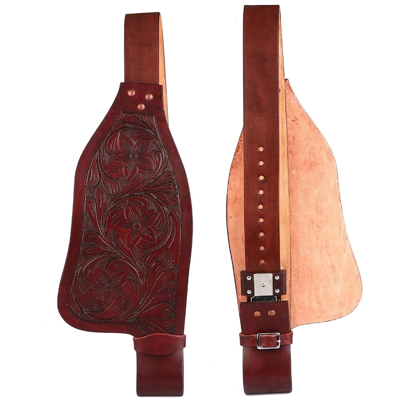Cavallo Western Adulto Tooled Vera Pelle di Ricambio Parafanghi Sella Fatto a Mano Venduti in Coppia ST-025