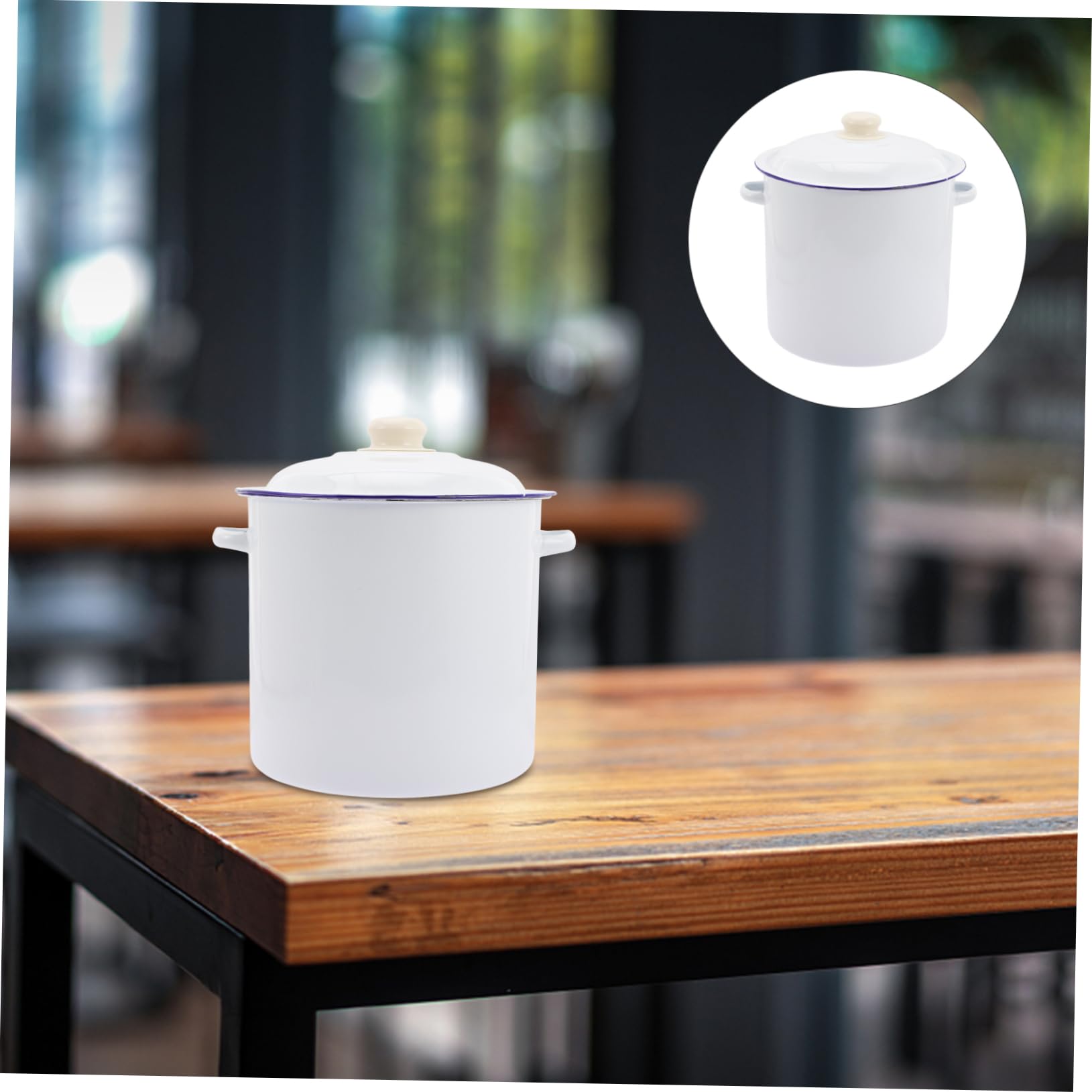 SHOWERORO Secchio Smaltato Bianco da 20L, Contenitore Multiuso Resistente ad Acidi e Sostanze Alcaline, Secchiello per Tè e Acqua Domestica, Forniture per Chimiche, Confezione Singola