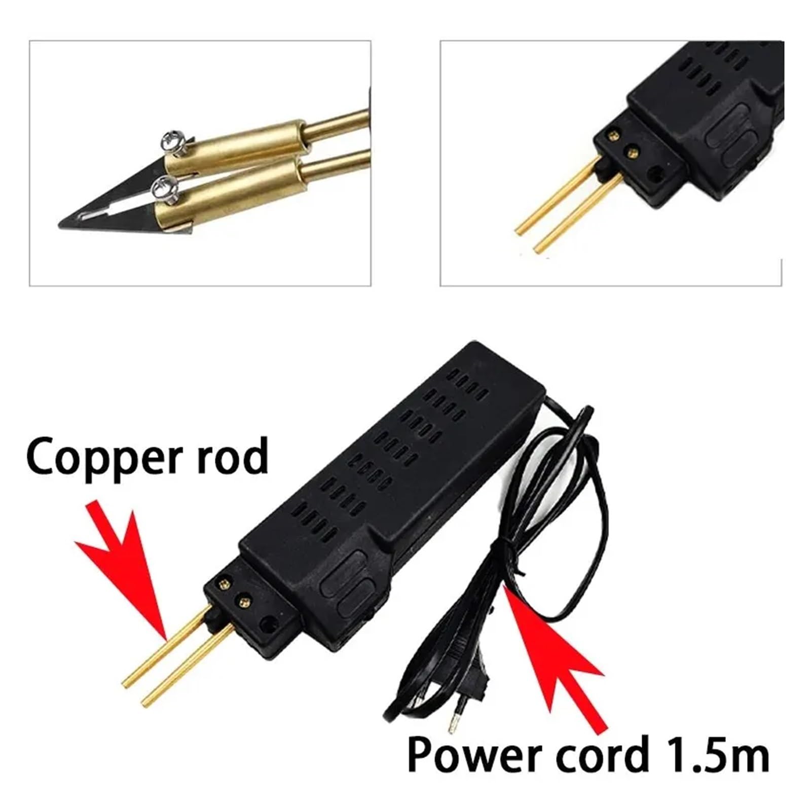 Pistolet à clous, Soudeur for plastique 50W, pistolet à ongles chaud avec 200 clous, Kit de réparation pare-chocs voiture, outil fissuration, cloueur Garage, Machine en PVC, fil soudage