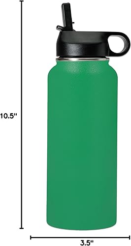 Miniatura 8 de LaserGram Botella de agua personalizada, World's Greatest Boss, acero inoxidable de doble pared aislada al vacío con popote superior, regalo grabado